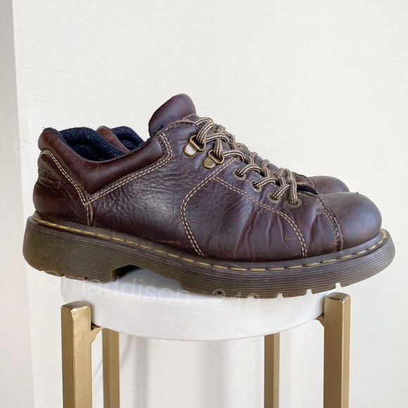 Dr. Martens Dark Brown Leather Vintage Chunky Sole Shoes size 11 women’s - Picture 1 of 15